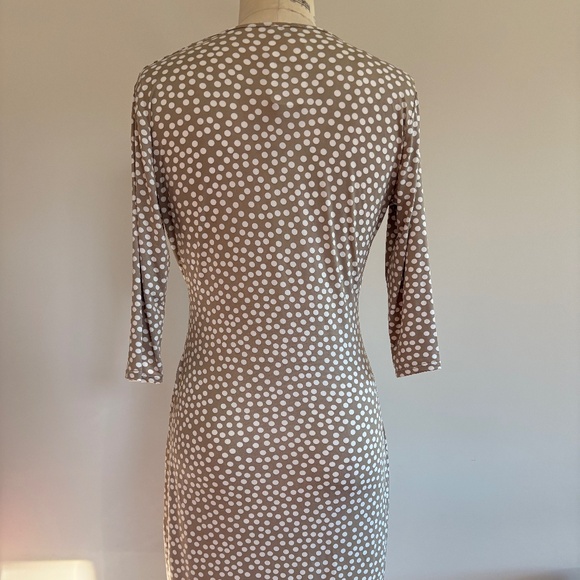 Mare Blu St Tropez, Beige/Grey White Polka Dot Dress - Picture 5 of 6
